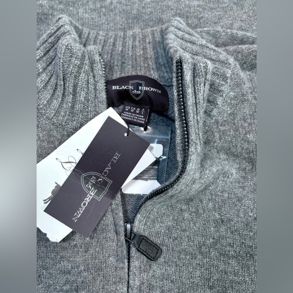 NEW! BLACK BROWN 1826 100% lambswool dark grey sweater - Picture 5 of 7